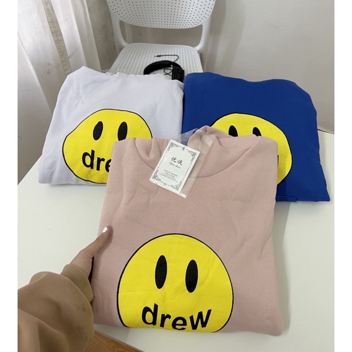 Áo hoodies &quot; Drew &quot; mặt cười ( 3 màu Hồng, Xanh , Tím )