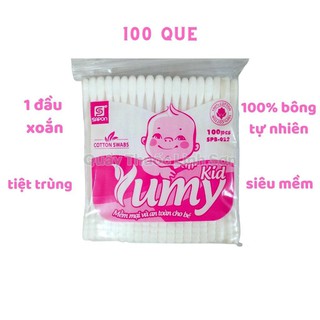 Tăm Bông Tự Nhiên Vệ Sinh Tai Cao Cấp Yumy An Toàn Cho Bé .