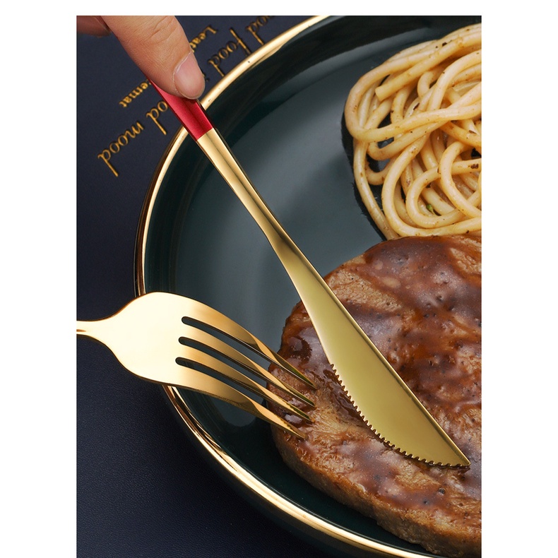 Bộ 4 dụng cụ ăn uống bằng thép không gỉ phong cách Trung Hoa cho năm mới