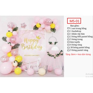SET BONG BÓNG BACKDROP SET BÓNG TRANG TRÍ SINH NHẬT (4 MẪU MỚI)