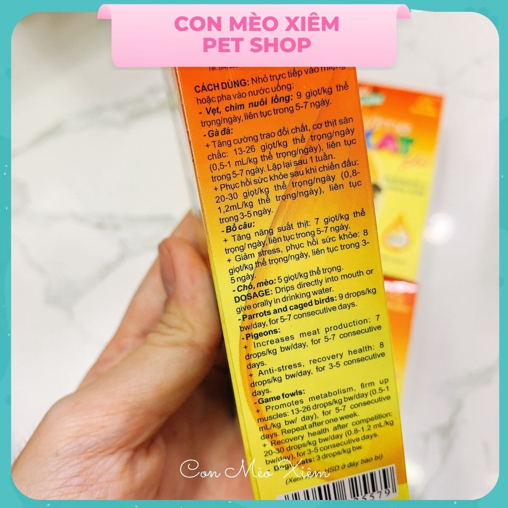 Siro cho chó mèo vitamin khoáng chất Vemedim vimekat plus 20ml, tăng cân đẹp lông Con Mèo Xiêm