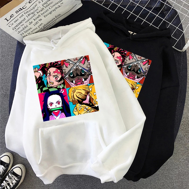 Áo Hoodie In Demon Slayer Kimetsu No Yaiba Nezuko Anime Phong Cách Đường Phố Nhật Bản Cho Nam