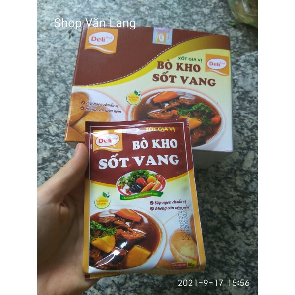 Gói Xốt gia vị Bò kho sốt vang Deli Foods gói 80g