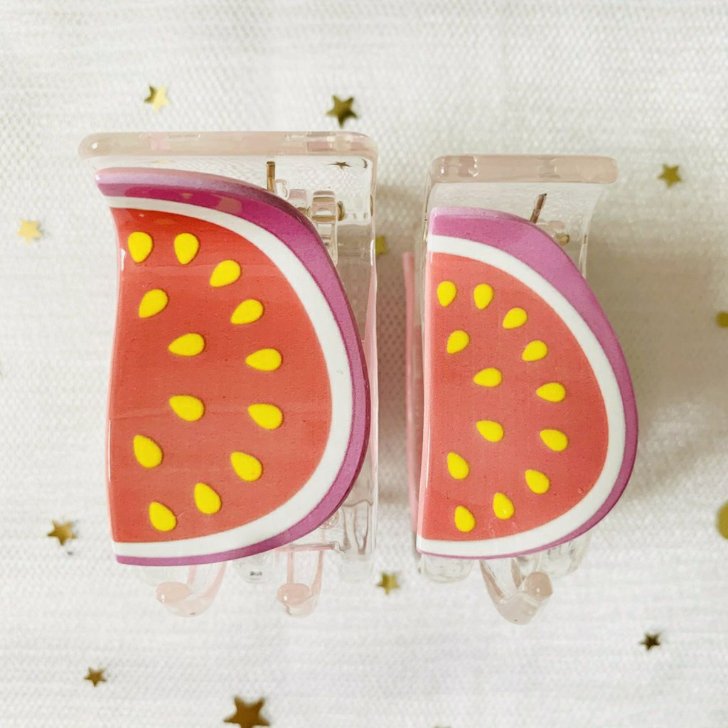 GẤP TÓC, KẸP TÓC 5 RĂNG CÀNG CUA GỌNG TRONG HOA QUẢ (BƠ- DÂU- CAM-THƠM)