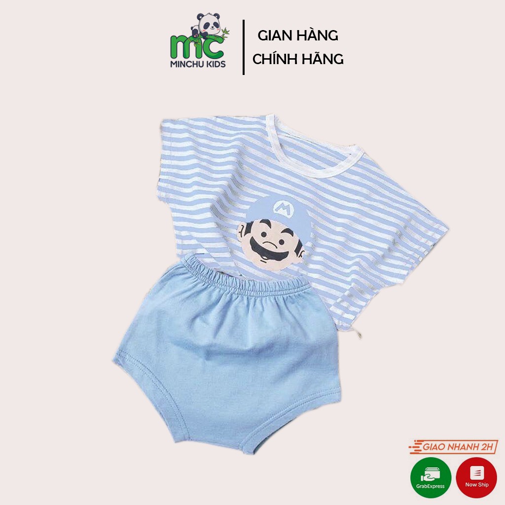 Bộ Quần Áo Mario Cho Bé Trai Và Bé Gái MinChu Cho Bé Từ 7 Đến 18kg