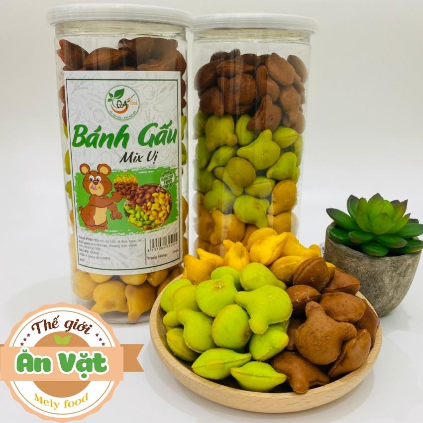 Bánh Gấu Nhân Kem Sữa Mix 3 vị hũ 450 gr Thơm Ngon Béo Ngậy