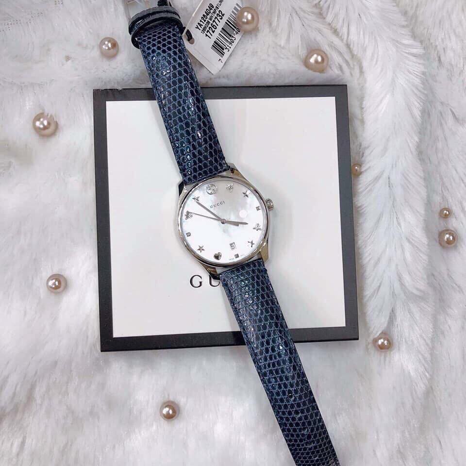 Đồng Hồ Nữ Gucc G-Timeless Blue Leather YA1264049 Chính Hãng