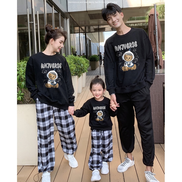 Áo Hoodie Gia Đình Familylove - Áo Hoodie Gấu Phi Hành Gia Universal Dễ Thương Chất Liệu Nỉ Da Cá Cao Cấp