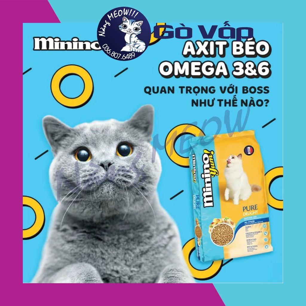 Hạt MININO YUM 1.5kg thức ăn mèo vị hải sản - NÀNG MEOW