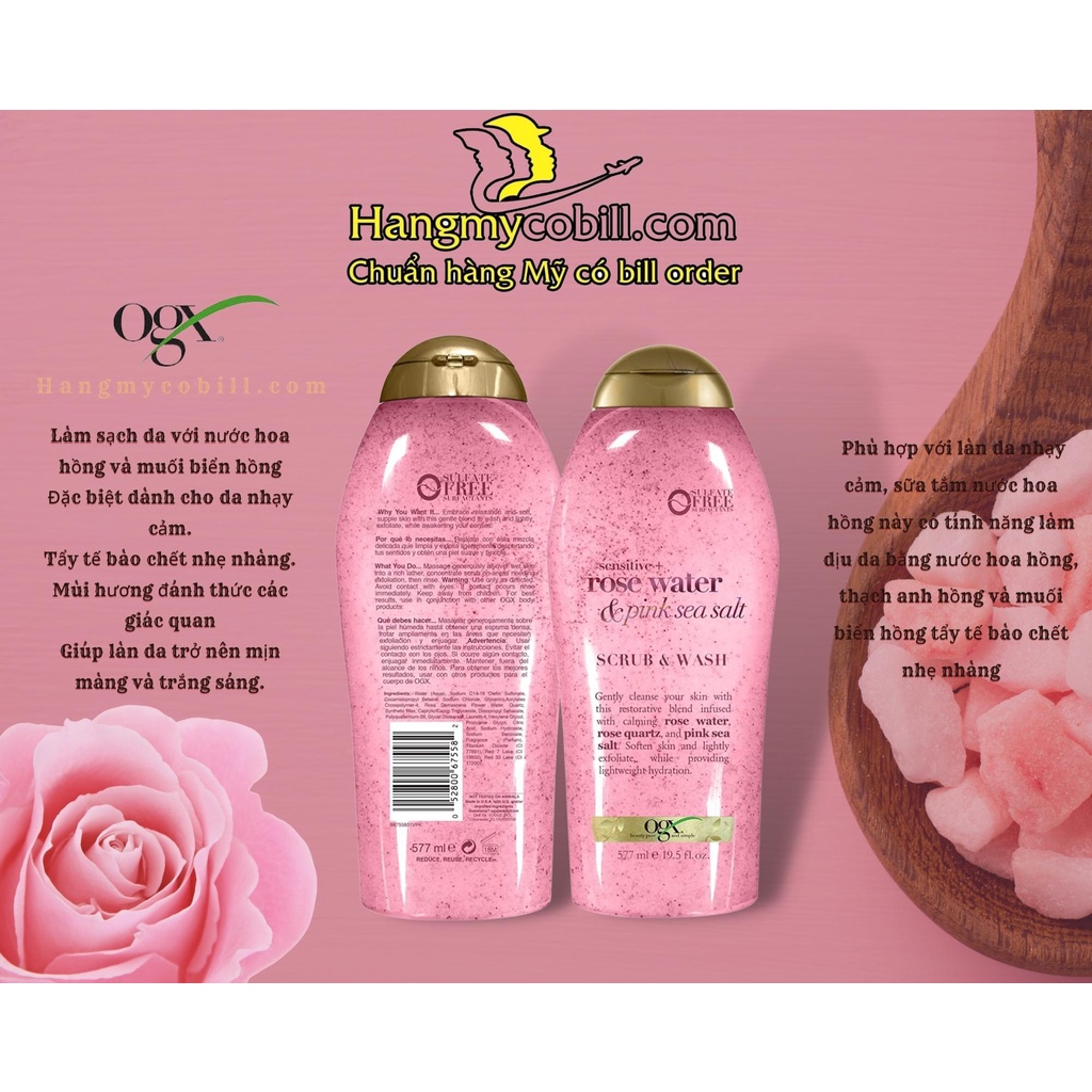 Sữa tắm OGX tẩy tế bào chết - dưỡng da - 577ml
