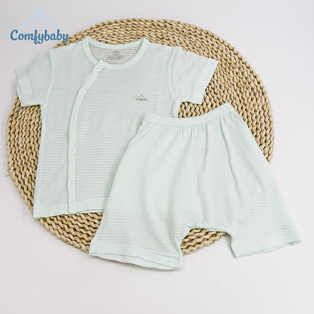 Bộ quần áo mùa hè cho bé 100% Cotton Lụa – Comfybaby Siêu nhẹ - thoáng mát QACF22042021 size 3-12 tháng