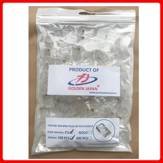 Hạt mạng RJ45 GOLDEN JAPAN Cat5e - Chính Hãng (Bịch 100 Cái)