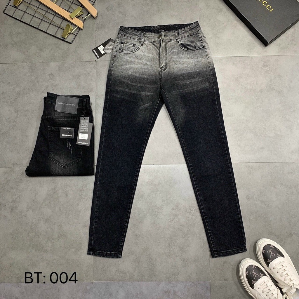 Quần jean nam đen rách gối chất bò cao cấp kiểu đẹp mẫu mới cao cấp AHFASHION