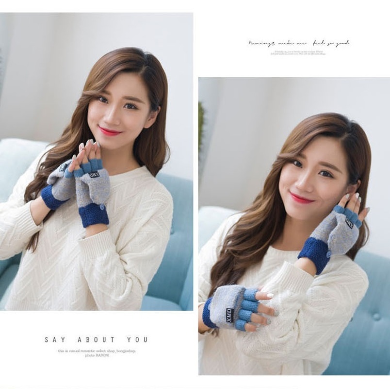 Găng tay len hở ngón nhiều màu sắc giữ ấm mùa đông thời trang cho nữ