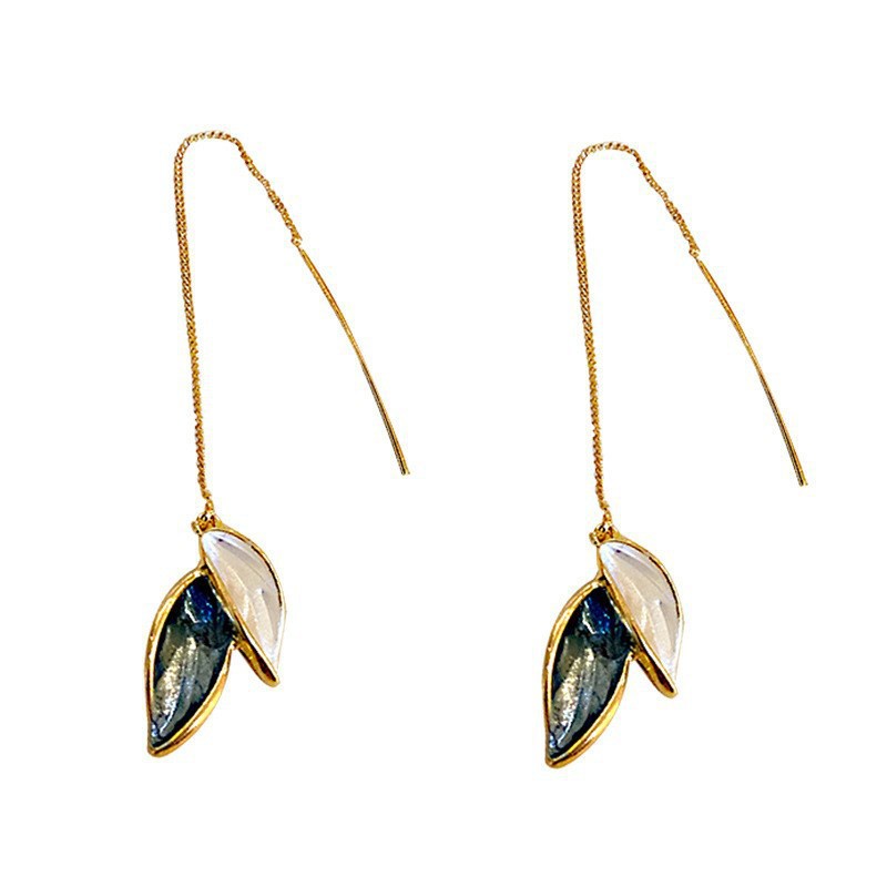 Khuyên Tai Hình Lá Thiết Kế Đơn Giản Cá Tính Hợp Thời Trang