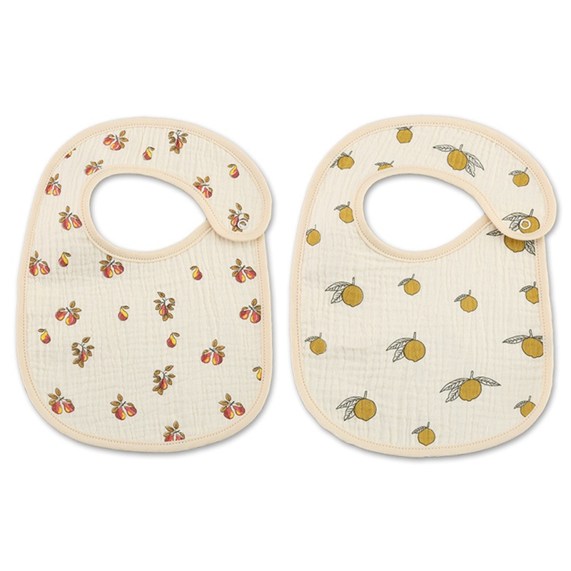 Set 2 Yếm Ăn Cotton Chống Thấm Nước Dành Cho Bé