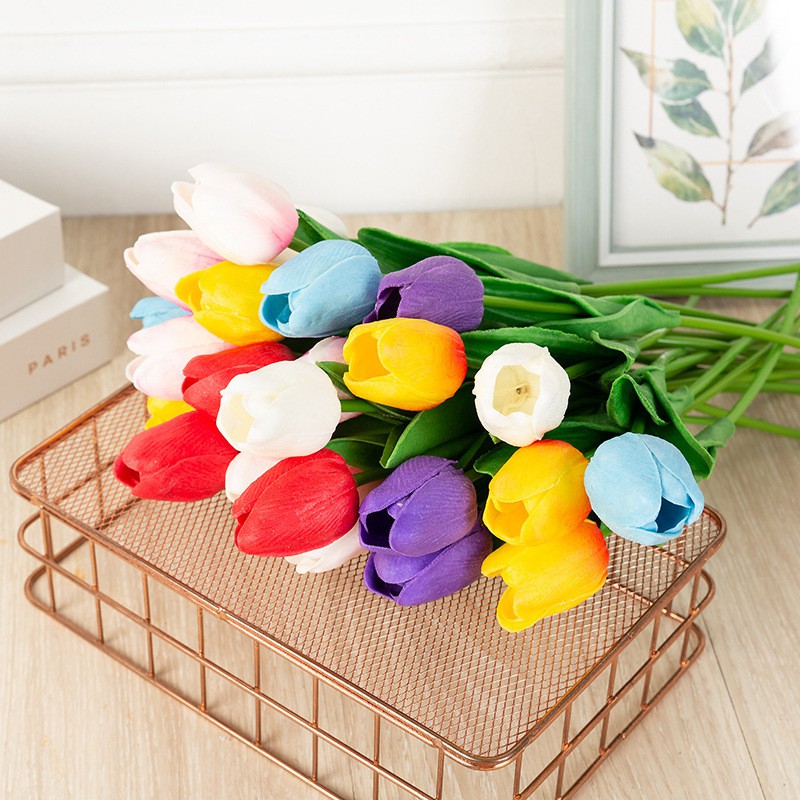 Hoa giả - Hoa tulip nhiều màu trang trí nhà cửa, văn phòng - HG89