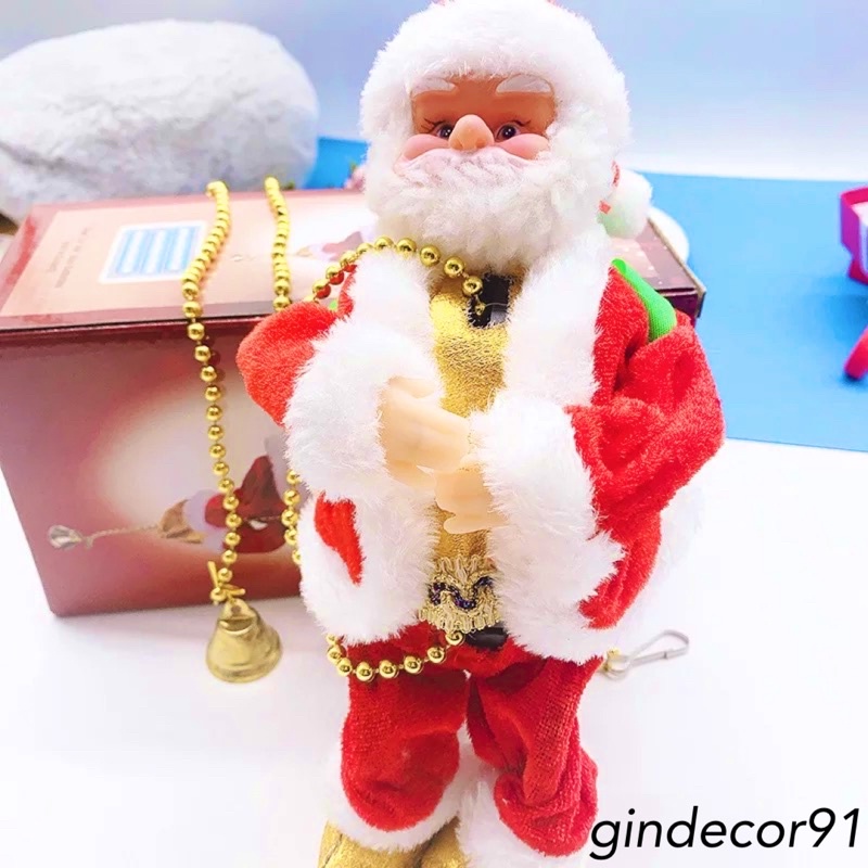 Ông già noel leo dây lên xuống dùng pin có nhạc cho bé quà tặng giáng sinh cho các bé thật đẹp