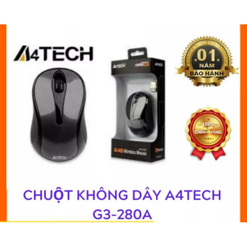 Chuột không dây xám A4Tech G3-280A