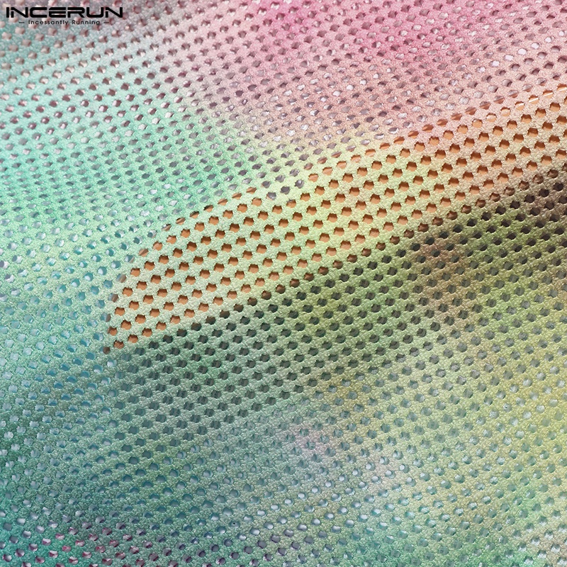 INCERUN Áo Hoodie Ngắn Tay Nhuộm Màu Phối Màu Thời Trang Cho Nam