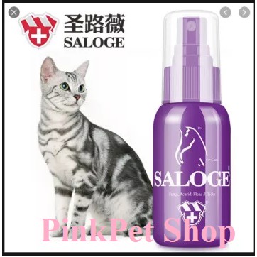 Thuốc Xịt Trị Rận Ve Bọ Chét Cho Mèo - Saloge Flea Tick Spray - 55ml