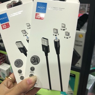CÁP SẠC NAM CHÂM 3 ĐẦU IPHONE/SAMSUNG/TYPEC Hàng chính hãng rock.