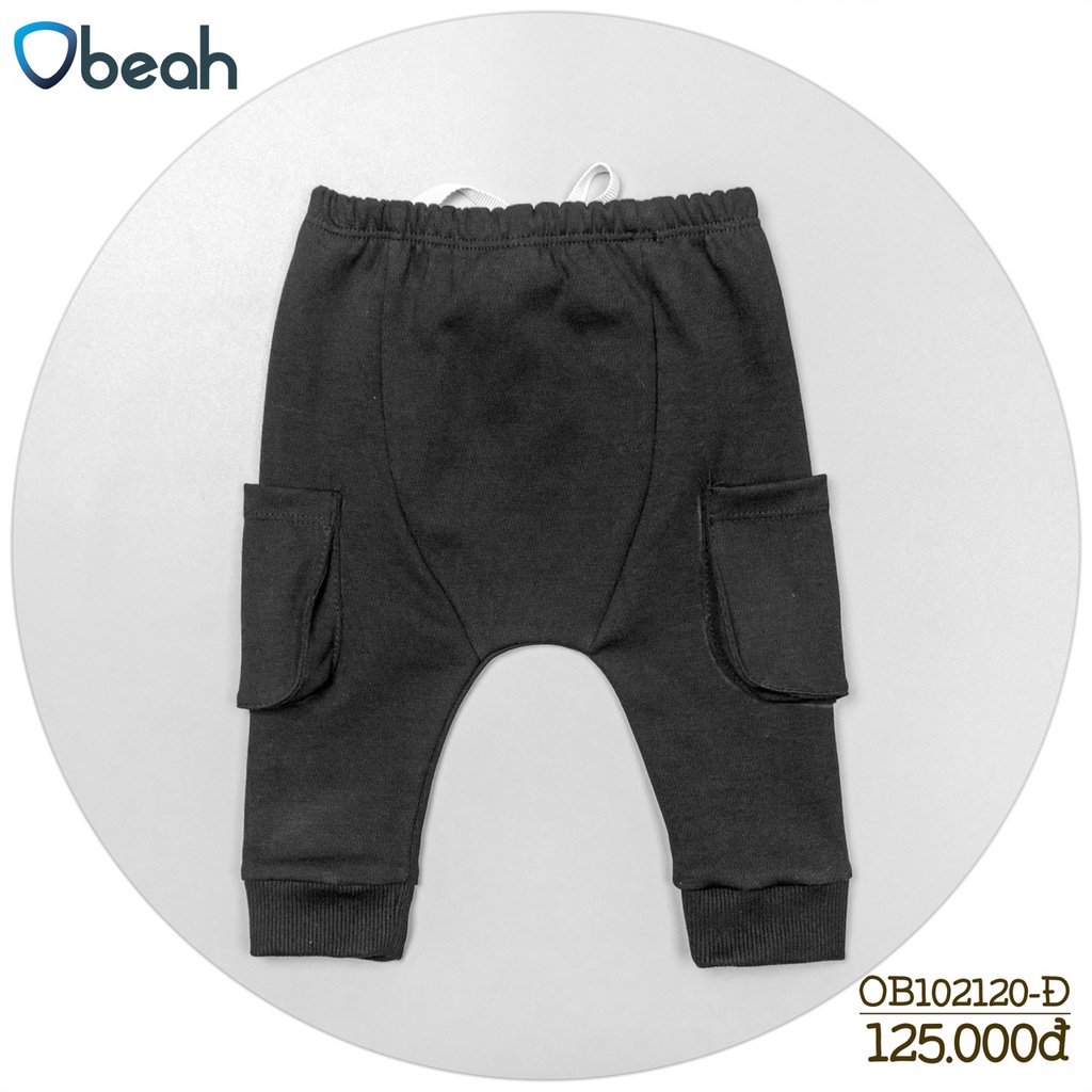 Quần bé trai, Quần jogger túi hộp chất liệu nỉ mè kiểu nhập khẩu cao cấp màu Ghi Fullsize 59 đến 90 Obeah