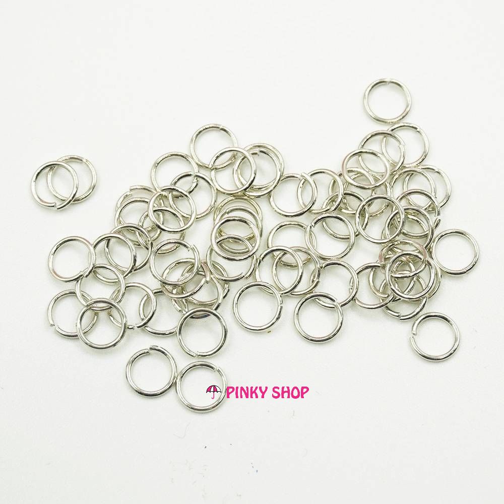 Khoen tròn dùng làm móc khóa, phụ kiện làm vòng tay handmade nhiều size, nhiều màu sắc Pinky Shop mã KTMK1