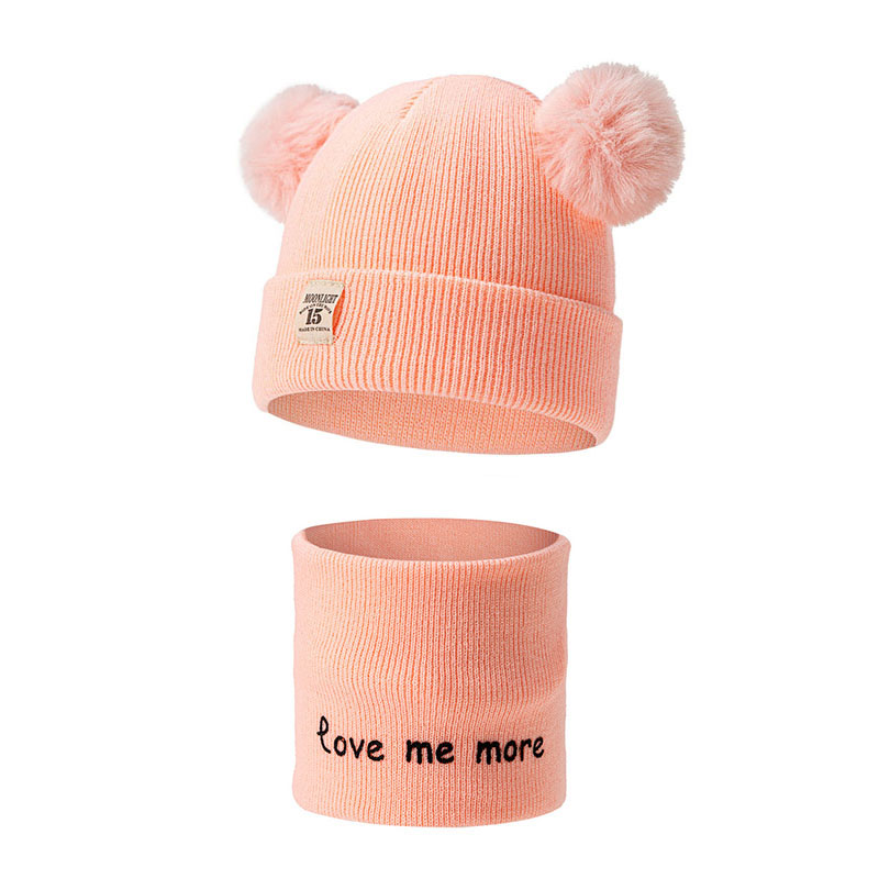 Mũ beanie Trùm Đầu Đính Quả Bông Dễ Thương Cho Bé