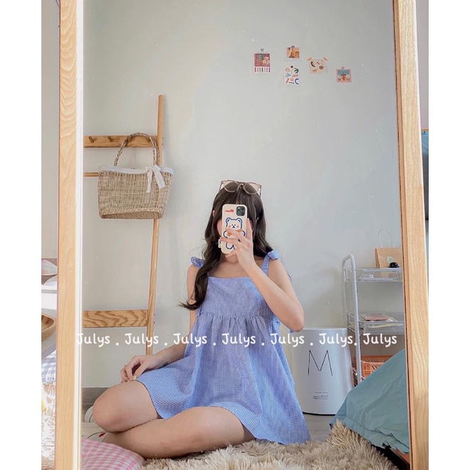 SET áo babydoll baby blue kèm quần (ảnh shop chụp kèm video)