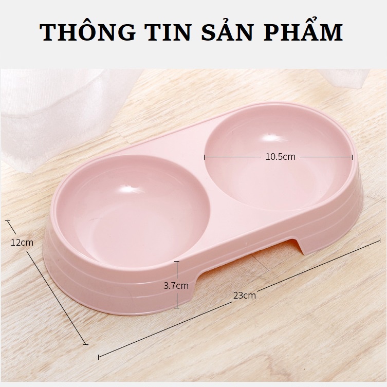 Bát Ăn Nhựa Đôi Cho Thú Cưng