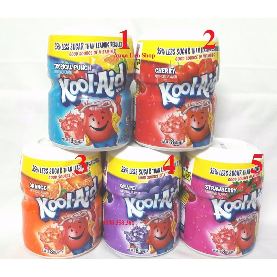 Bột pha nước trái cây Kool Aid 538g của mỹ