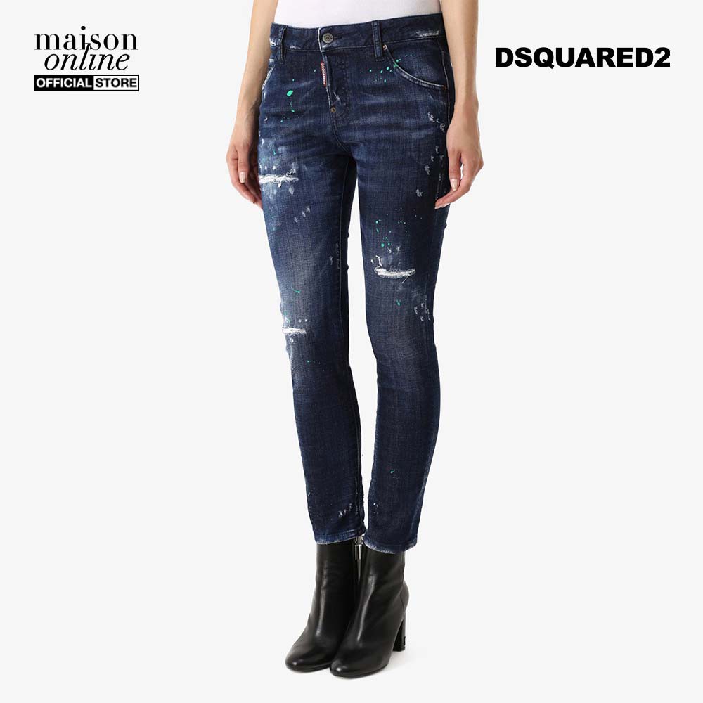 DSQUARED2 - Quần jeans nữ phom slim fit Cool Girl Dark Blue S72LB0016-470