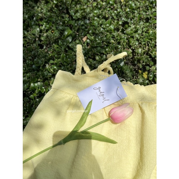 ĐẦM COSIE - Đầm nữ dây đan, màu vàng, màu xanh đi biển