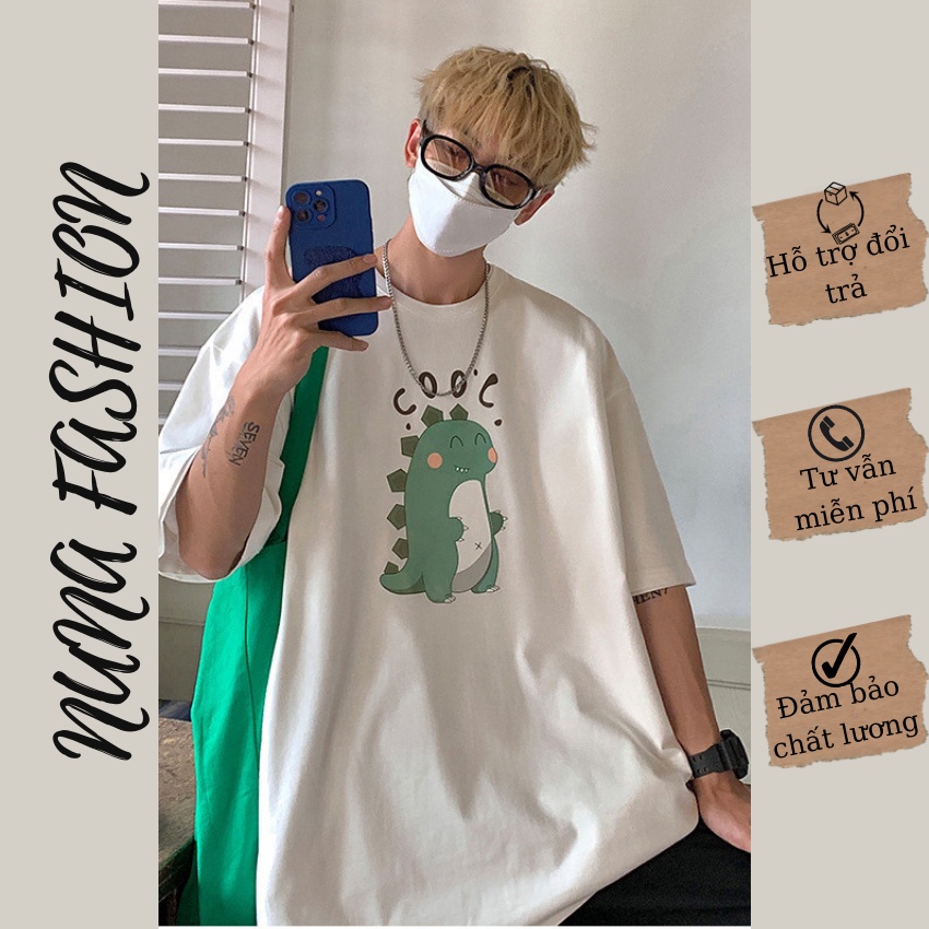 Áo thun cao cấp nam nữ áo phông unisex form rộng tay ngắn in hình khổng long  cổ tròn NUNA FASHION A