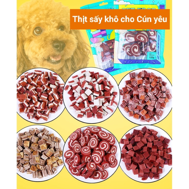 Hạt thịt tươi sấy khô nguyên chất Kuramo (100gr) - Bánh thưởng cho chó  - Hàng date mới