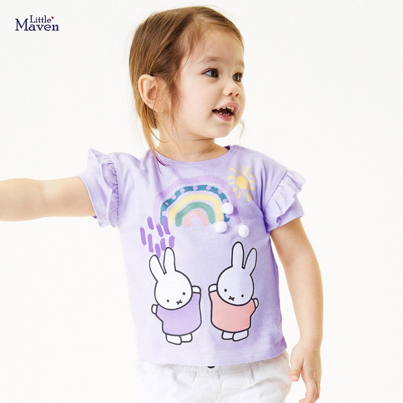 [ Hàng chính hãng ] Aó LITTLEMAVEN tím thỏ cực đẹp cho bé gái