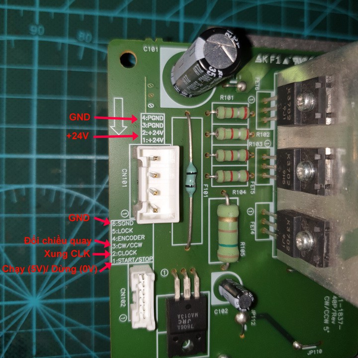 Motor DC không chổi than BLDC, model DR-8736-131A, điện áp 12-24V/5.6A.