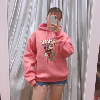 Áo hoodie nữ vải nỉ lót bông dày dặn Mickey