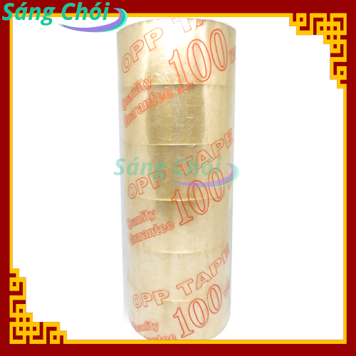 1 Cây (6 Cuộn) Băng Keo Trong OPP Cao Cấp  4.8cm x 100yard Dính Cao Đóng Gói 4F8 48 mm x 100 yard