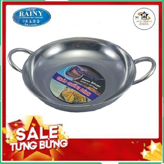 Chảo inox chống dính 2 quai 40 cm Rainy cao cấp -Hàng Chính Hãng