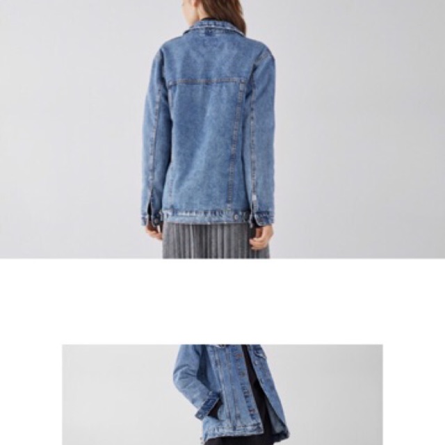 áo khoác bò BERSHKA Oversized denim jacket chính hãng