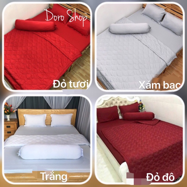 BỘ GA THUN TRƠN CÓ MỀN❤️FREESHIP❤️ga thun lạnh- drap thun Hàn Quốc (1 drap, 2 vỏ nằm,1 vỏ ôm,1 mền)