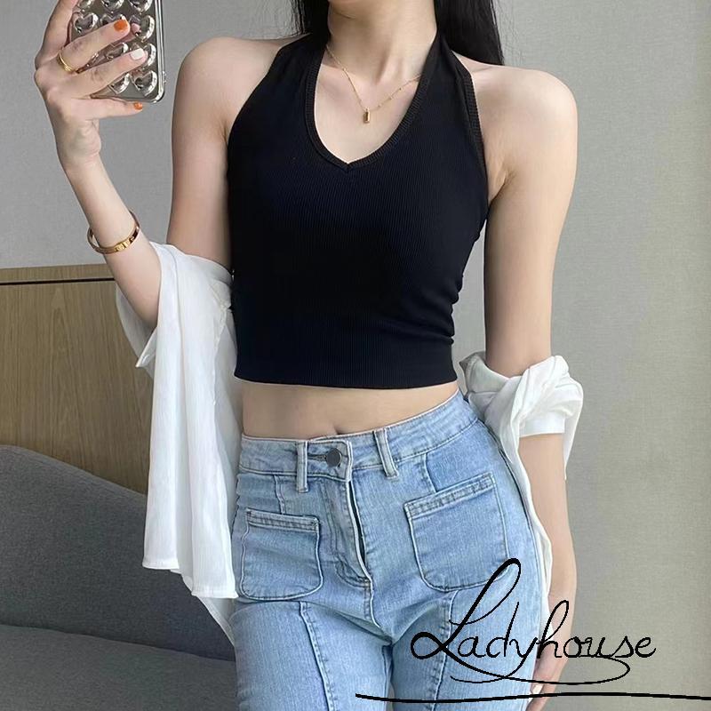 Áo Hai Dây Hở Lưng Màu Trơn Dáng Ôm Gợi Cảm Cho Nữ