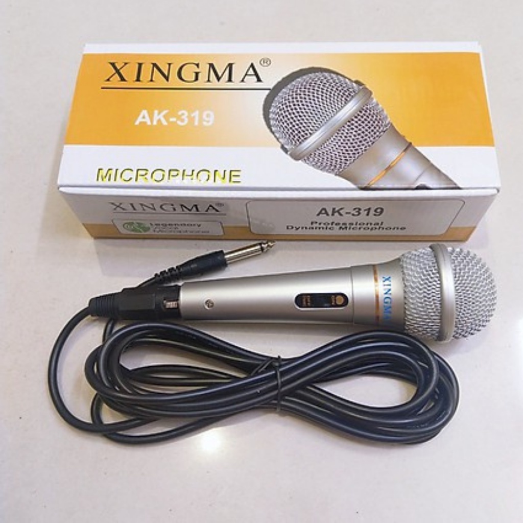 Micro Karaoke XINGMA AK-319 Chính Hãng, Mic Hát Có Dây Chống Hú Cao Cấp