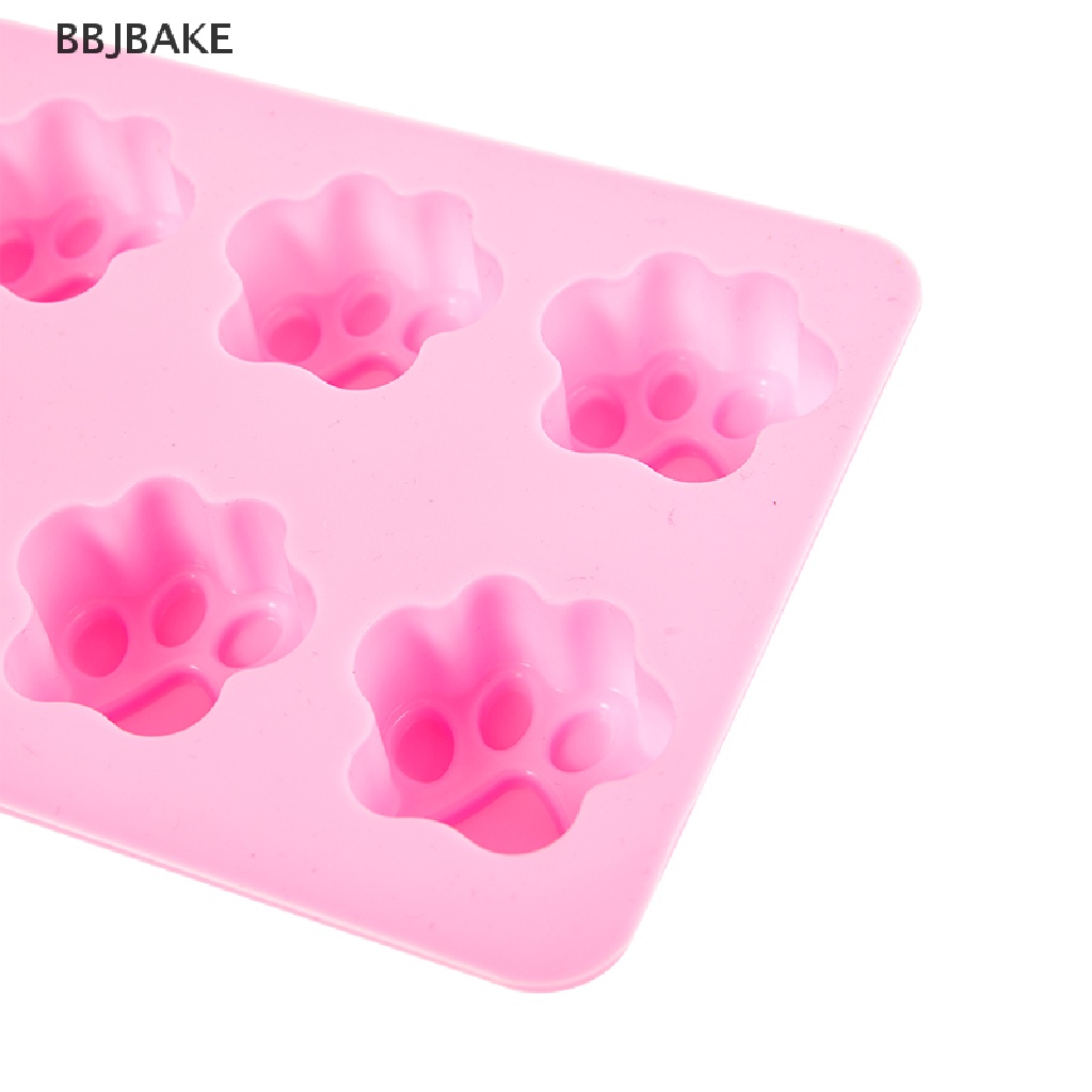 Khuôn silicon 10 ô hình chân chó mèo dùng làm bánh quy/ thạch/ khay đá