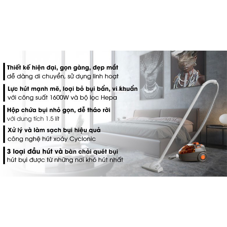 Máy hút bụi Bluestone VCB-8037 1600W