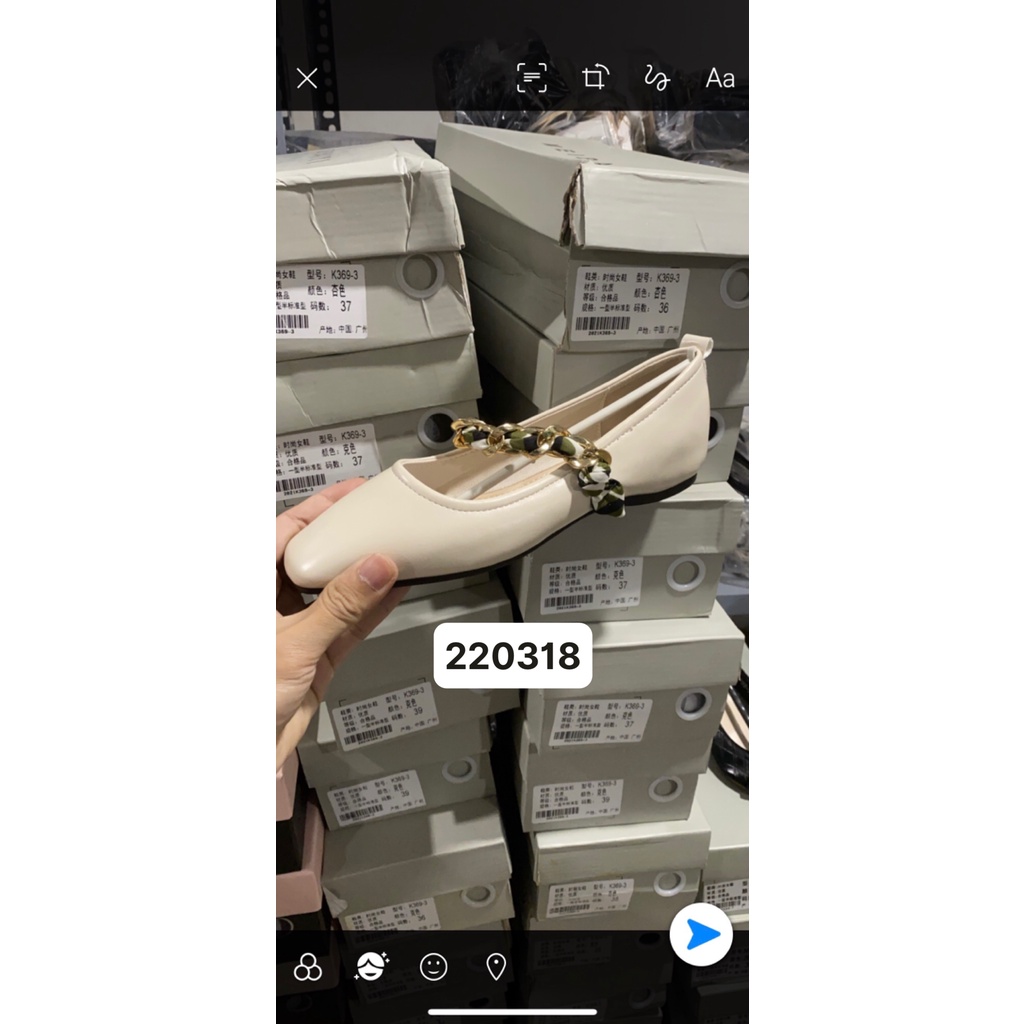 BEESHOES - GIÀY BÚP BÊ NỮ MŨI TRÒN - GIÀY BÚP BÊ NỮ MŨI TRÒN ĐẾ BỆT SẴN MÀU ĐEN - KEM 220318