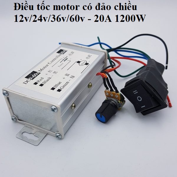 Bộ điều khiển động cơ DC9-12V-24V-60V 20A 1200W - Điều tốc motor 775-895 có đảo chiều