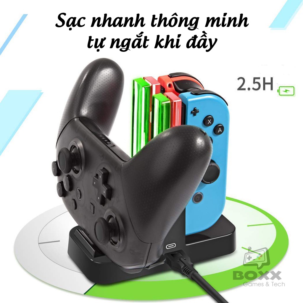 Dock sạc Joycon, Pro controller, Đế sạc tay cầm Pro controller, Joycon máy Nintendo Switch